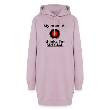 Meine KI hält mich für etwas Besonderes - Hoodie-Kleid - Altrosa - Vorne - AI Model Female 172 light (172cm)