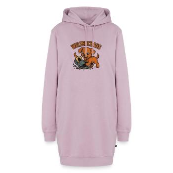 Welpenchaos Geschenk für frischgebackene Halter - Hoodie-Kleid - Altrosa - Vorne - AI Model Female 172 light (172cm)