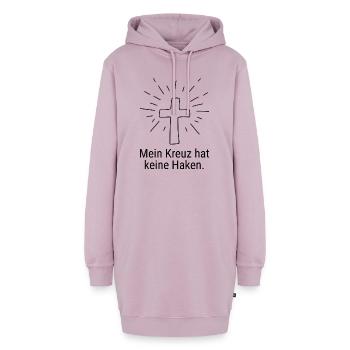 MEIN KREUZ HAT KEINE HAKEN, CHRISTEN GEGEN RECHTS - Hoodie-Kleid - Altrosa - Vorne - AI Model Female 172 light (172cm)