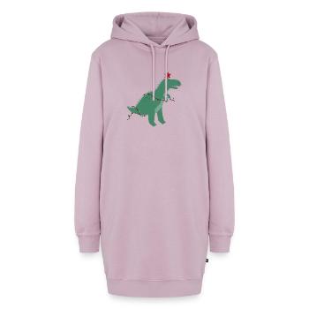 Niedlicher Weihnachtsdinosaurier - Hoodie-Kleid - Altrosa - Vorne - AI Model Female 172 light (172cm)