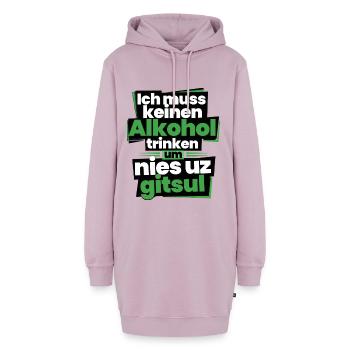 Ich muss keinen Alkohol trinken - Hoodie-Kleid - Altrosa - Vorne - AI Model Female 172 light (172cm)
