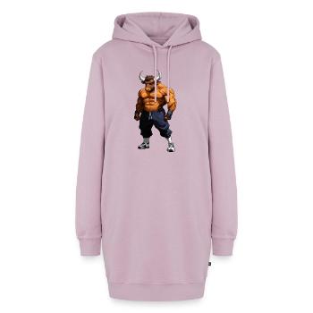 Sport Tiere Stier - Hoodie-Kleid - Altrosa - Vorne - AI Model Female 172 light (172cm)