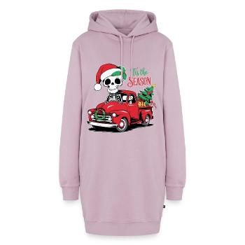 Der Festliche Skelett-feiertagsspaß Der Saison - Hoodie-Kleid - Altrosa - Vorne - AI Model Female 172 light (172cm)
