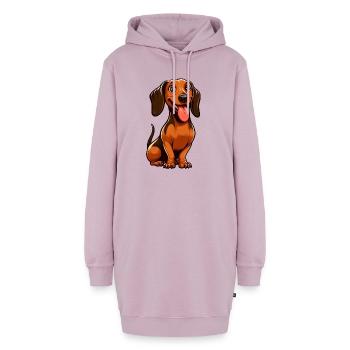 Süßer Dackel Cartoon Hund Lustig Welpe Design - Hoodie-Kleid - Altrosa - Vorne - AI Model Female 172 light (172cm)