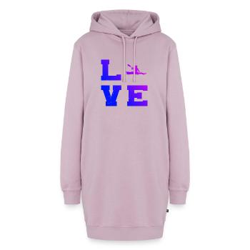 Geschenkidee für eine Wildwasserfahrerin mit Kajak - Hoodie-Kleid - Altrosa - Vorne - AI Model Female 172 light (172cm)