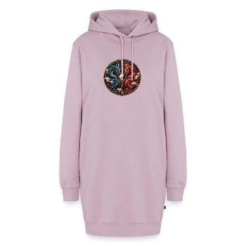 YinYang Drachenkreis - Hoodie-Kleid - Altrosa - Vorne - AI Model Female 172 light (172cm)