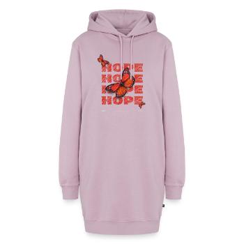 Hope Hoffnung Schmetterlinge Vintage Motiv - Hoodie-Kleid - Altrosa - Vorne - AI Model Female 172 light (172cm)