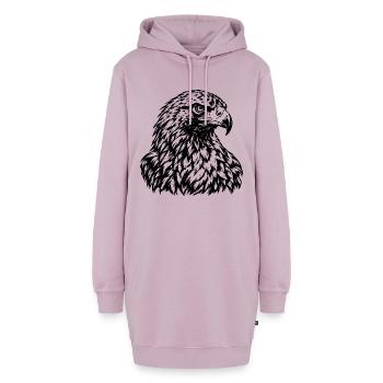 Adler – Majestätische Schwarz Weiß Gravur - Hoodie-Kleid - Altrosa - Vorne - AI Model Female 172 light (172cm)