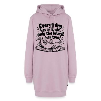 Lustiger Denglisch Spruch Everything has an Ende - Hoodie-Kleid - Altrosa - Vorne - AI Model Female 172 light (172cm)