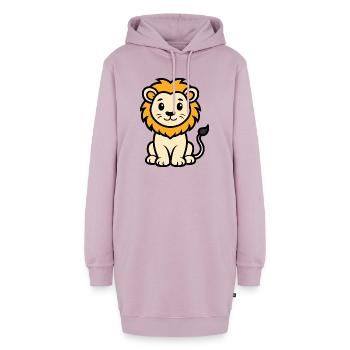 Süßer sitzender Löwe - Hoodie-Kleid - Altrosa - Vorne - AI Model Female 172 light (172cm)