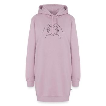 Herzhände - Hoodie-Kleid - Altrosa - Vorne - AI Model Female 172 light (172cm)
