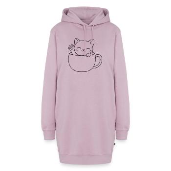 Süßes Teetassen-Kätzchen - Hoodie-Kleid - Altrosa - Vorne - AI Model Female 172 light (172cm)