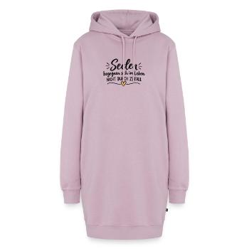 Seelenherz in Gold Schrift - Hoodie-Kleid - Altrosa - Vorne - AI Model Female 172 light (172cm)