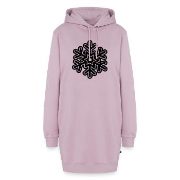 Cartoon-Schneeflocken-Vektor-Clipart in fetter Linienzeichnung - Hoodie-Kleid - Altrosa - Vorne - AI Model Female 172 light (172cm)