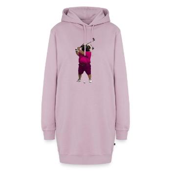 Hund Mops Golf - Hoodie-Kleid - Altrosa - Vorne - AI Model Female 172 light (172cm)