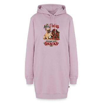  All Doors Lead To Snacks Französische Bulldogge - Hoodie-Kleid - Altrosa - Vorne - AI Model Female 172 light (172cm)