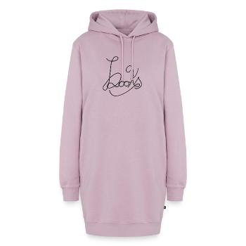 Books - kreatives handschriftliches Design - Hoodie-Kleid - Altrosa - Vorne - AI Model Female 172 light (172cm)