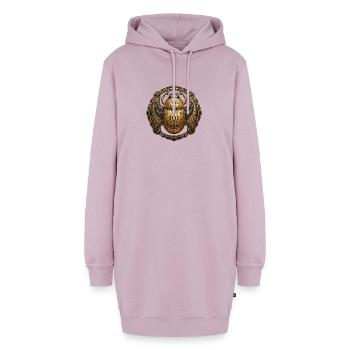 Goldenes Skarabäus-Geflügeltes Amulett - Hoodie-Kleid - Altrosa - Vorne - AI Model Female 172 light (172cm)
