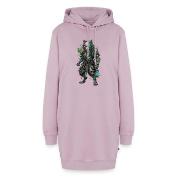 Cyber Wolf Mech Samurai Krieger - Hoodie-Kleid - Altrosa - Vorne - AI Model Female 172 light (172cm)
