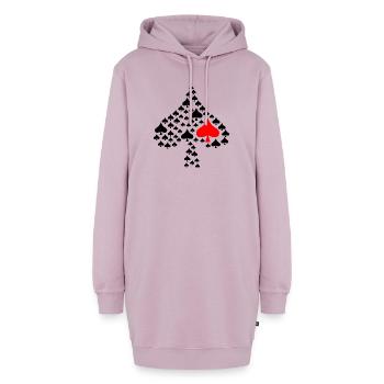 Roter Spaten Karten - Hoodie-Kleid - Altrosa - Vorne - AI Model Female 172 light (172cm)