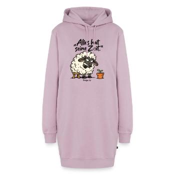 Alles hat seine Zeit Schaf christlich Geduld Bibel - Hoodie-Kleid - Altrosa - Vorne - AI Model Female 172 light (172cm)