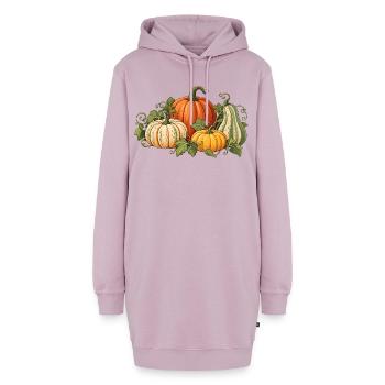 Herbst Kürbis mit vier Kürbissen botanischer Stil  - Hoodie-Kleid - Altrosa - Vorne - AI Model Female 172 light (172cm)
