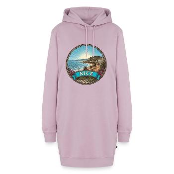 Schönes Frankreich Reiseabzeichen Promenade Anglais Geschenk - Hoodie-Kleid - Altrosa - Vorne - AI Model Female 172 light (172cm)