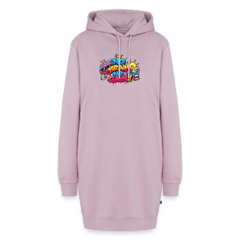 KEIN GEHIRN, KEIN GEWINN – Das Graffiti der Gehirne! - Hoodie-Kleid - Altrosa - Vorne - AI Model Female 172 light (172cm)