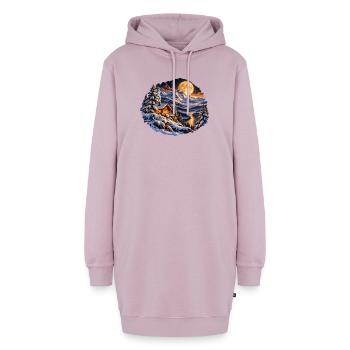 Winterwaldhütte am Mondsee - Hoodie-Kleid - Altrosa - Vorne - AI Model Female 172 light (172cm)
