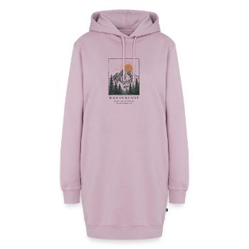 Wanderlust: Berge, Wald und Sonne - Hoodie-Kleid - Altrosa - Vorne - AI Model Female 172 light (172cm)