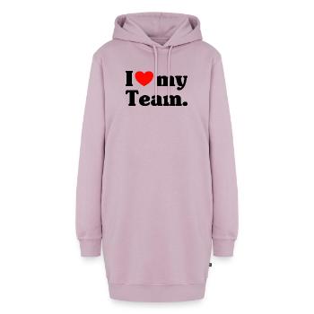 I love my Team - Hoodie-Kleid - Altrosa - Vorne - AI Model Female 172 light (172cm)