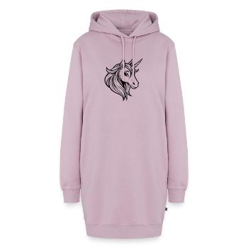Einhorngesicht - Hoodie-Kleid - Altrosa - Vorne - AI Model Female 172 light (172cm)