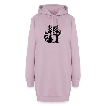 Peace-Sign-Waschbär - Hoodie-Kleid - Altrosa - Vorne - AI Model Female 172 light (172cm)