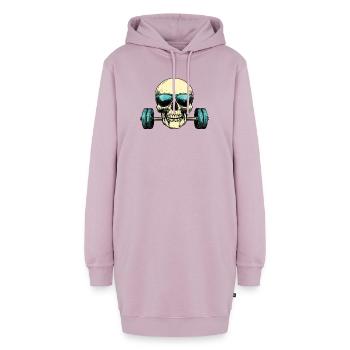 Totenkopf Sonnenbrille Hantel - Hoodie-Kleid - Altrosa - Vorne - AI Model Female 172 light (172cm)