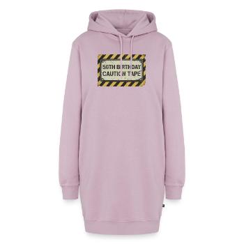 50th Birthday Caution Tape - Hoodie-Kleid - Altrosa - Vorne - AI Model Female 172 light (172cm)
