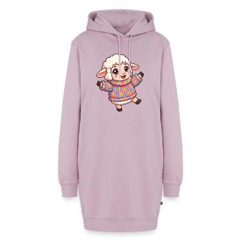 Farbenfrohes Wollschaf  - Hoodie-Kleid - Altrosa - Vorne - AI Model Female 172 light (172cm)