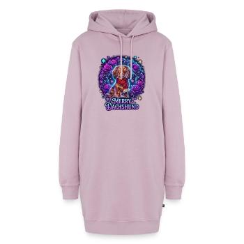 Winterdackel Rosenzauber - Hoodie-Kleid - Altrosa - Vorne - AI Model Female 172 light (172cm)