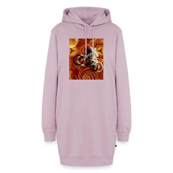 Psychedelisches Fahrrad Kaleidoskop - Hoodie-Kleid - Altrosa - Vorne - AI Model Female 172 light (172cm)