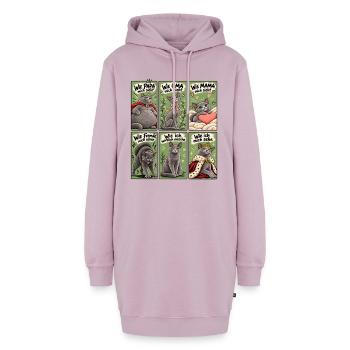 Wie andere mich sehen – Lustiges Katzenmotiv - Hoodie-Kleid - Altrosa - Vorne - AI Model Female 172 light (172cm)