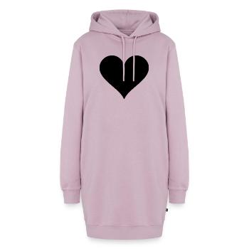 Herz - schlicht - Hoodie-Kleid - Altrosa - Vorne - AI Model Female 172 light (172cm)