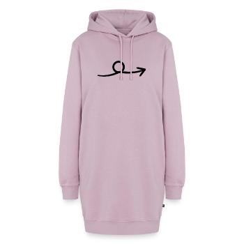 Kringel-Pfeil - handgezeichnet - Hoodie-Kleid - Altrosa - Vorne - AI Model Female 172 light (172cm)