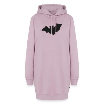 Dunkle Fledermaus, handgezeichnete Silhouette - Hoodie-Kleid - Altrosa - Vorne - AI Model Female 172 light (172cm)