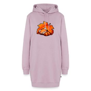 Roter Panda Ahornblatt Herbst Niedlich T-Shirt - Hoodie-Kleid - Altrosa - Vorne - AI Model Female 172 light (172cm)
