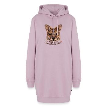 Kopf hoch: Das Leben ist schön - Hoodie-Kleid - Altrosa - Vorne - AI Model Female 172 light (172cm)