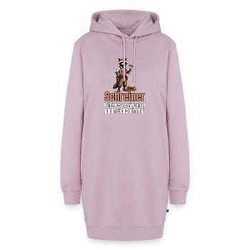 Schreiner: Ich messe zweimal und fluche einmal - Hoodie-Kleid - Altrosa - Vorne - AI Model Female 172 light (172cm)