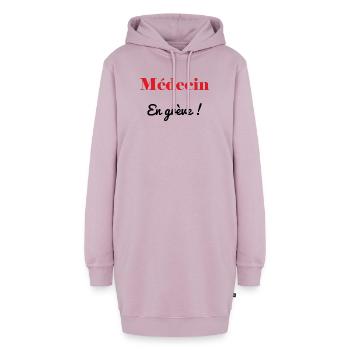 DOKTOR. STREIK. DEMONSTRATION. ARBEIT. HUMOR - Hoodie-Kleid - Altrosa - Vorne - AI Model Female 172 light (172cm)