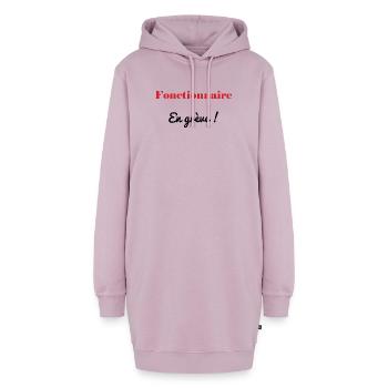 BEAMTER. STREIK. DEMONSTRATION. ARBEIT - Hoodie-Kleid - Altrosa - Vorne - AI Model Female 172 light (172cm)