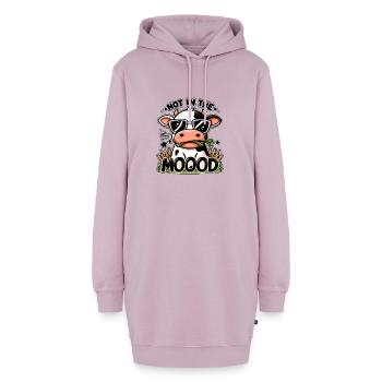 Not in the Mood – Lustige Kuh mit Sonnenbrille - Hoodie-Kleid - Altrosa - Vorne - AI Model Female 172 light (172cm)