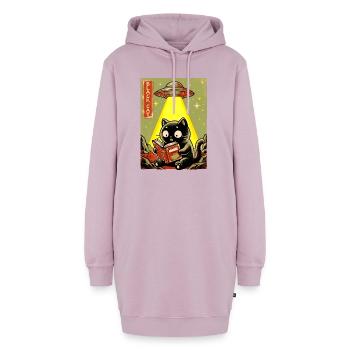 Leseabend unter UFO Lichtkatze - Hoodie-Kleid - Altrosa - Vorne - AI Model Female 172 light (172cm)