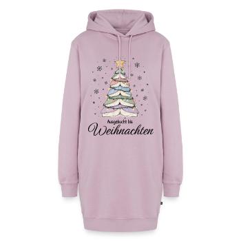 Bücher Weihnachtsbaum Ausgebucht bis Weihnachten - Hoodie-Kleid - Altrosa - Vorne - AI Model Female 172 light (172cm)